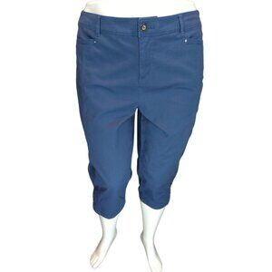 Navy Mid Rise Tummy Control Capri